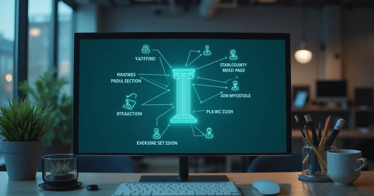 Diagram showing content silo architecture with a pillar page connected to supporting cluster articles