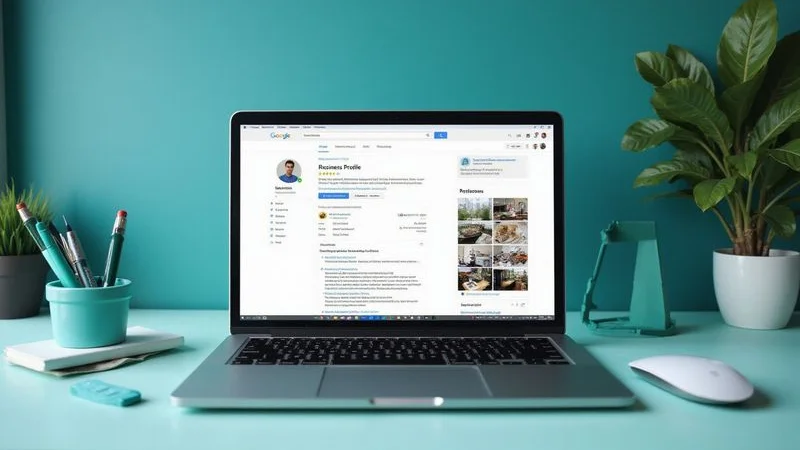 Business owner optimising their Google Business Profile listing on a mobile phone