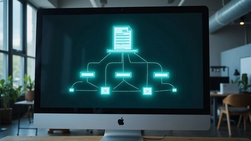 Diagram showing content silo architecture with a pillar page connected to supporting cluster articles