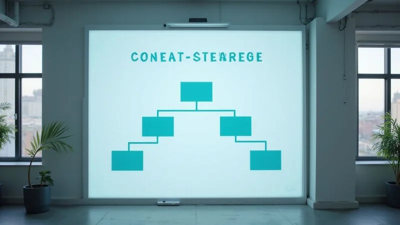 Diagram showing a pillar page connected to multiple supporting blog posts in a content cluster