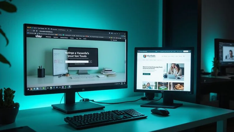 Side-by-side comparison of a Squarespace template and a custom SEO-optimised website