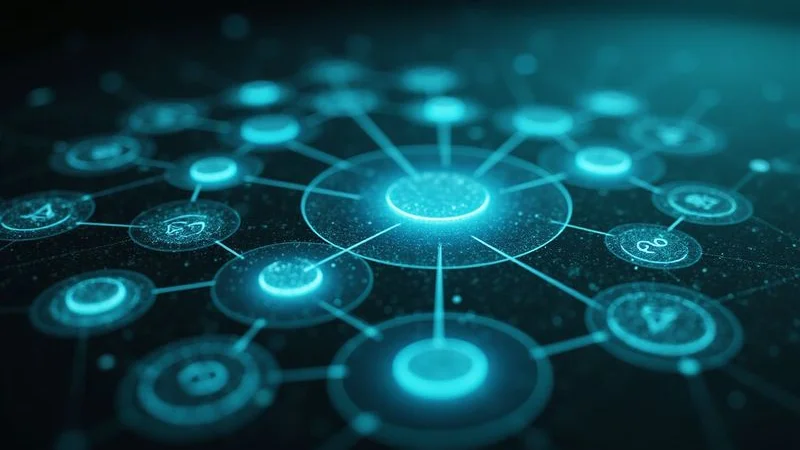 Website content map showing interconnected topic clusters that build topical authority